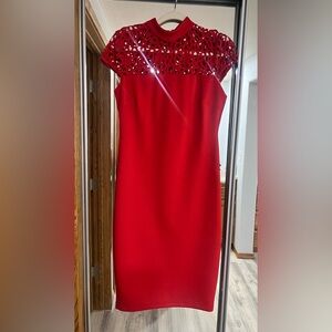 Elegant Strapless Red Dress